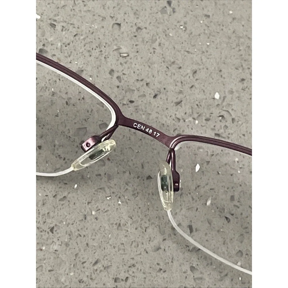 CEN ADP016 Eyeglasses 48-17-130 FRAMES ONLY BLK CEN Half Rim Purple bronze